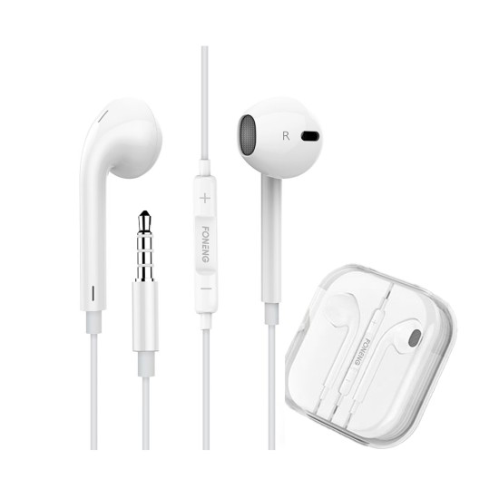 Foneng Music Wired Earphone Kit T46 3.5mm White Foneng Music Wired Earphone Kit T46 3.5mm White